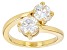 Moissanite 14k Yellow Gold Over Silver Bypass Ring 2.00ctw DEW.