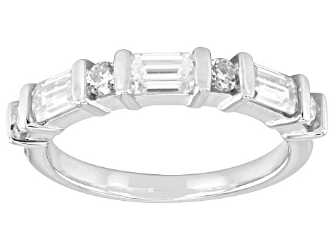 Moissanite Platineve Band Ring 1.05ctw DEW