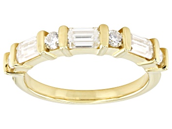 Picture of Moissanite 14k Yellow Gold Over Silver Band Ring 1.05ctw DEW