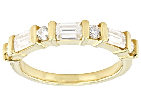 Moissanite 14k Yellow Gold Over Silver Band Ring 1.05ctw DEW
