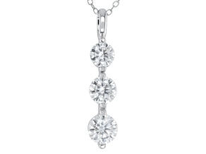 Moissanite Platineve 3-stone Pendant 1.90ctw DEW