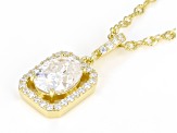 Moissanite 14k Yellow Gold Over Sterling Silver Halo Pendant 2.40ctw DEW