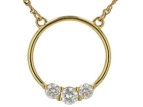 Moissanite 14k Yellow Gold Over Silver Circle Necklace .55ctw DEW.