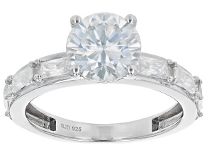 Moissanite Platineve Engagement Ring 2.44ctw DEW