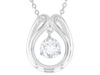 Picture of Moissanite Platineve Solitaire Dancing Pendant .80ct DEW