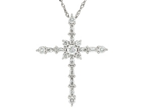 Moissanite Platineve Cross Pendant 1.77ctw DEW