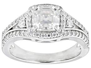 Moissanite Platineve Engagement Ring 2.08ctw DEW.