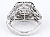 Moissanite Platineve Halo Ring 6.30ctw DEW.