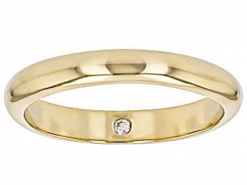 Picture of Moissanite 14k Yellow Gold Over Silver Band Ring .02ct DEW.