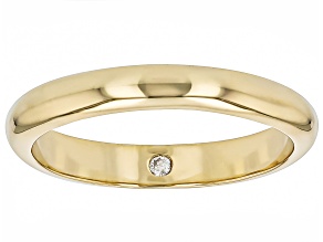 Moissanite 14k Yellow Gold Over Silver Band Ring .02ct DEW.