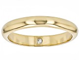 Moissanite 14k Yellow Gold Over Silver Band Ring .02ct DEW.