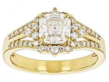 Picture of Moissanite 14k Yellow Gold Over Silver Engagement Ring 1.43ctw DEW