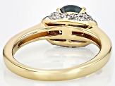 Green And Colorless Moissanite 14k Yellow Gold Over Silver Ring 1.52ctw DEW.