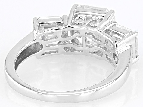 Moissanite Platineve Three Stone Ring 4.86ctw DEW. - MFJ381A | JTV.com