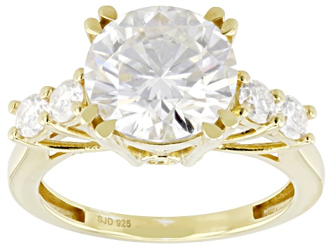 Moissanite 14k Yellow Gold Over Silver Engagement Ring 4.06ctw DEW