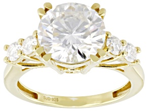 Moissanite 14k Yellow Gold Over Silver Engagement Ring 4.06ctw DEW