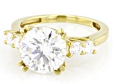 Moissanite 14k Yellow Gold Over Silver Engagement Ring 4.06ctw DEW