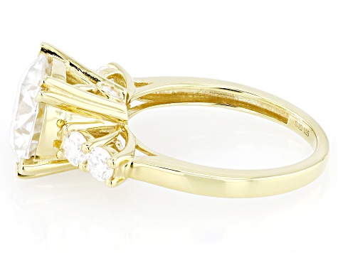 Moissanite 14k Yellow Gold Over Silver Engagement Ring 4.06ctw DEW