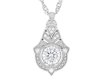 Picture of Moissanite Platineve Vintage Style Pendant 1.15ctw DEW.