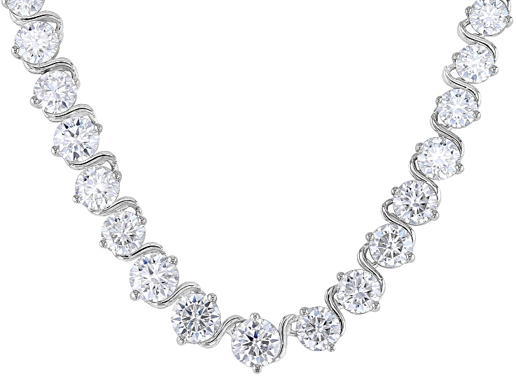 Moissanite Platineve® Graduated Tennis Necklace 14.24ctw DEW