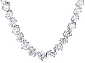 Picture of Moissanite Platineve® Graduated Tennis Necklace 14.24ctw DEW.