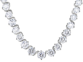 Moissanite Platineve® Graduated Tennis Necklace 14.24ctw DEW.