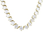 Moissanite 14k Yellow Gold Over Silver Graduated Tennis Necklace 14.24ctw DEW.