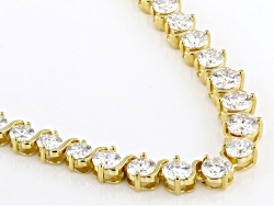 Moissanite 14k Yellow Gold Over Silver Graduated Tennis Necklace 14.24ctw DEW.