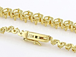 Moissanite 14k Yellow Gold Over Silver Graduated Tennis Necklace 14.24ctw DEW.