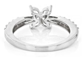 Moissanite Platineve Flower Design Ring .60ctw DEW.