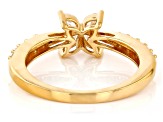 Moissanite 14K Yellow Gold Over Silver Flower Design Ring .60ctw DEW.