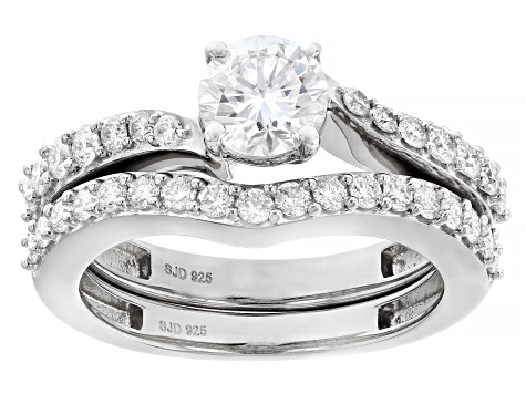 Moissanite Platineve Ring And Band 1.52ctw DEW.