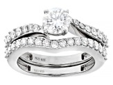 Moissanite Platineve Ring And Band 1.52ctw DEW.