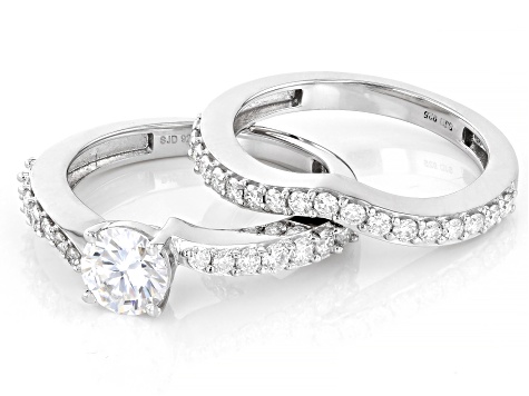 Moissanite Platineve Ring And Band 1.52ctw DEW.