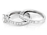 Moissanite Platineve Ring And Band 1.52ctw DEW.