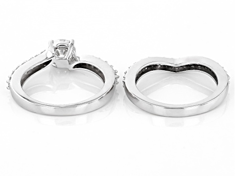 Moissanite Platineve Ring And Band 1.52ctw DEW.