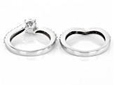 Moissanite Platineve Ring And Band 1.52ctw DEW.