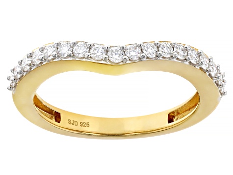 Moissanite 14k Yellow Gold Over Silver Ring And Band 1.52ctw