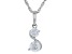 Moissanite Platineve Two Stone Pendant .93ctw DEW