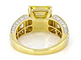 Yellow And Colorless Moissanite 14k Yellow Gold Over Silver Ring 6.32ctw DEW