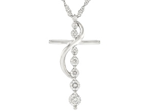 Moissanite Platineve Cross Pendant .48ctw DEW