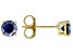 Navy Blue Moissanite 14k Yellow Gold Over Silver Stud Earrings 1.00ctw DEW.