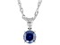 Navy Blue Moissanite Platineve Solitaire Pendant 1.00ct DEW.