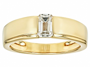 Moissanite 14k Yellow Gold Over Sterling Silver Band Ring 0.58ct DEW