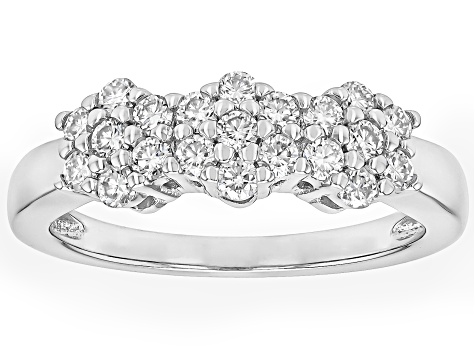 Moissanite Platineve Cluster Band Ring .63ctw DEW