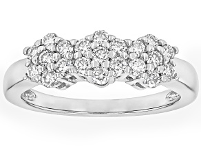 Moissanite Platineve Cluster Band Ring .63ctw DEW