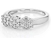 Moissanite Platineve Cluster Band Ring .63ctw DEW