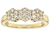 Moissanite 14k Yellow Gold Over Sterling Silver Cluster Band Ring .63ctw DEW