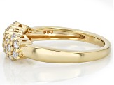 Moissanite 14k Yellow Gold Over Sterling Silver Cluster Band Ring .63ctw DEW