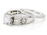 Moissanite Platineve Ring With Matching Band 2.66ctw DEW